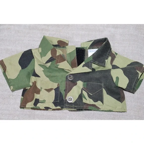Build a Bear Clothing Shirt Jacket Camo Green Military Army - Picture 1 of 5